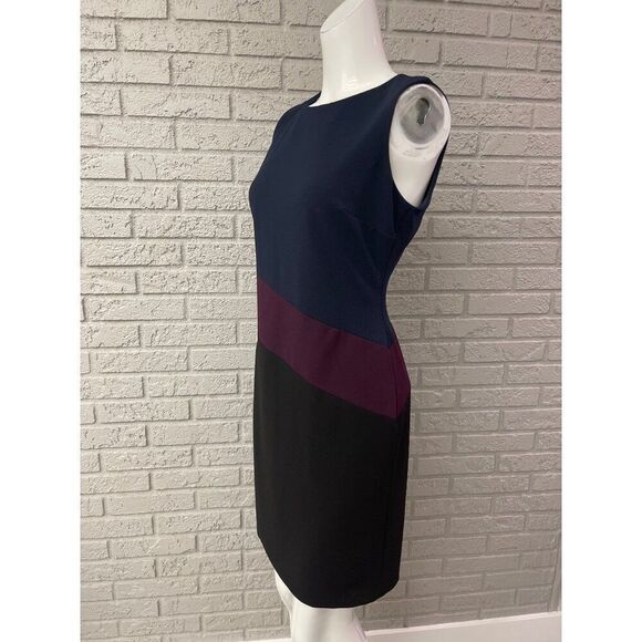 Tommy Hilfiger Women Sleeveless Color Block Sheath Dress Size 6 - Picture 3 of 8